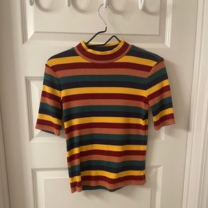Madewell rainbow striped turtleneck